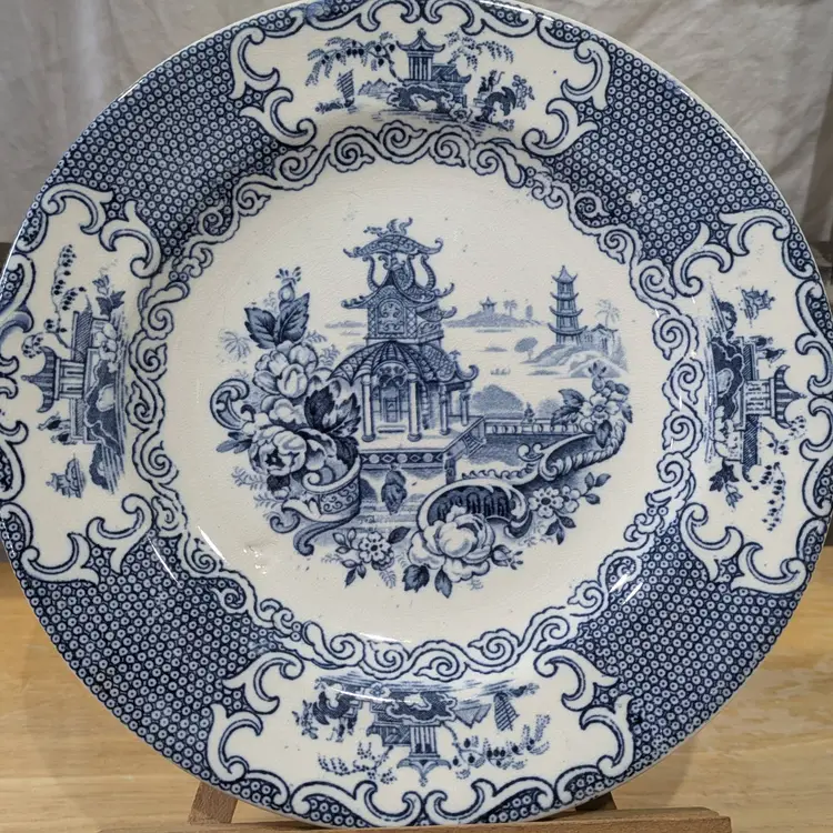 Antique 1903-1912 Allertons England Transferware Chinese Blue & White Plate
