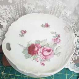 Cabbage Rose Cake Plate