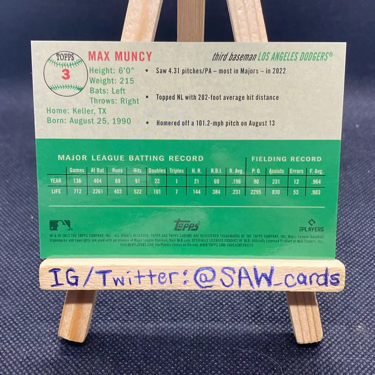 Max Muncy 2023 Topps Chrome Platinum Anniversary /100 Los Angeles Dodgers
