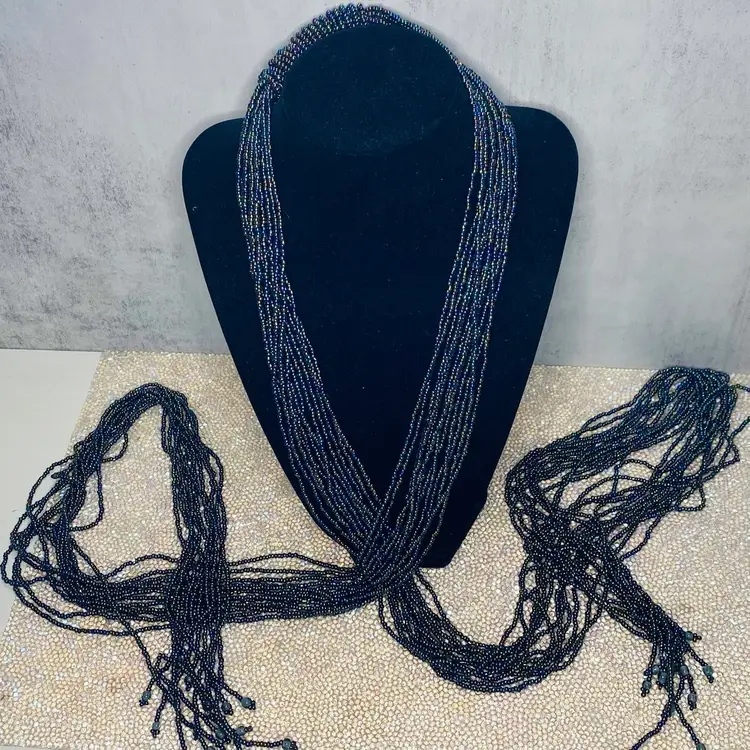 Vintage Mardi Gras Colors Necklace/Belt Over 30”