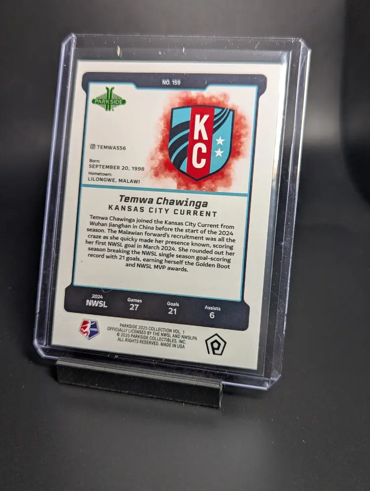 2025 Parkside NWSL Vol 1 Shimmer /100 Temwa Chawinga KC Current