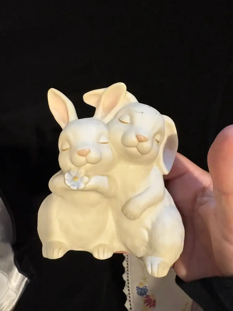 Easter Inspired Vignette w/ Fenton, Dept 56, Avon & Homco