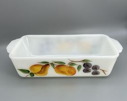 Anchor Hocking Fire King Gay Fad Fruit #409 Loaf Baking Dish