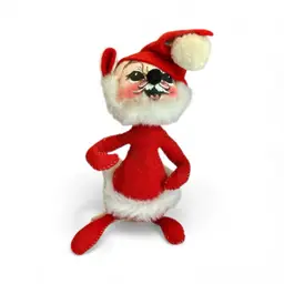 Vintage Annalee Mouse Santa Claus Plush Toy Figurine