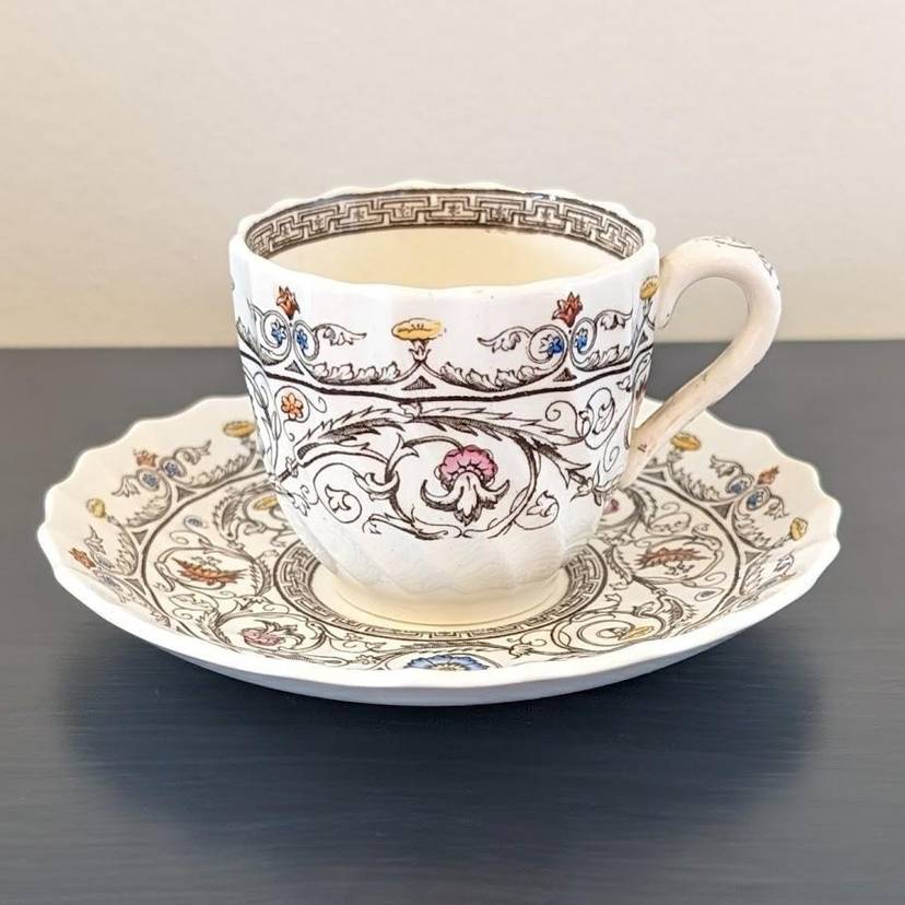 Vintage Copeland Spode Florence Demitasse Cup & Saucer Bone China 