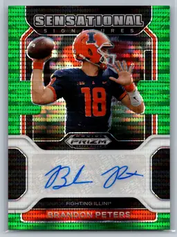 Brandon Peters 2022 Panini Prizm-Prizm Draft Picks #SS-BPE Green Pulsar /25 Auto