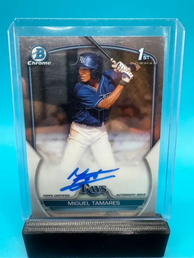 Miguel Tamares 1st Bowman Chrome Auto Tampa Bay Rays