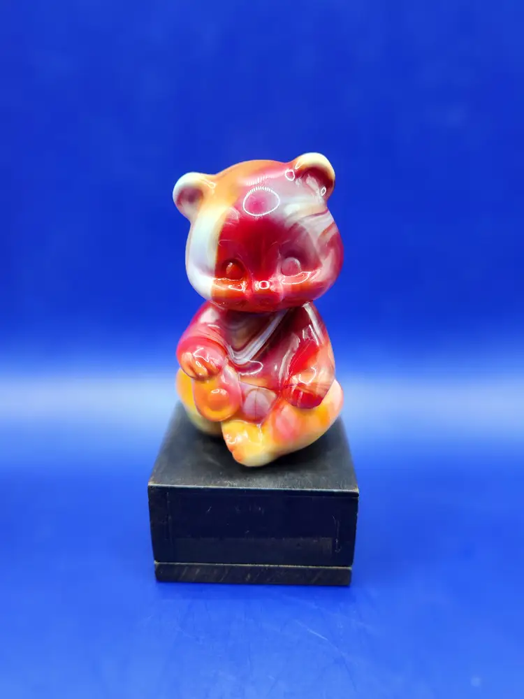 Fenton Ruby Marble Slag Glass Bear 1984/85