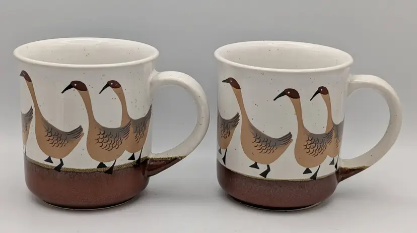 VTG Shafford Wild Game Cups Set Of Two Geese Ducks Coffee Tea Mug