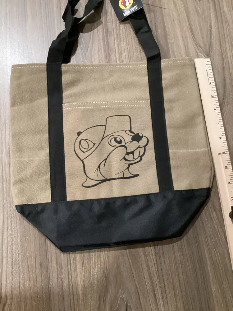 #01 Buc-ee’s Mini Tote Bag New 13x10 Canvas Market Bag Small Reusable Black Bucees