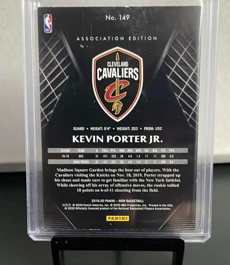 Kevin Porter Jr 2019 Panini Noir Association Edition  #/25