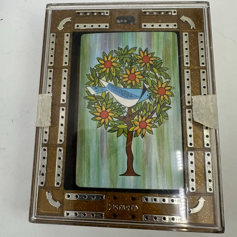 Vintage MCM Blue Partridge Bird in a Tree Playing Cards