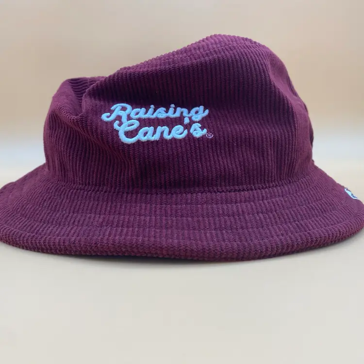 Raising Cane's Unisex Burgundy Corduroy Bucket Hat - New - Sportiqe