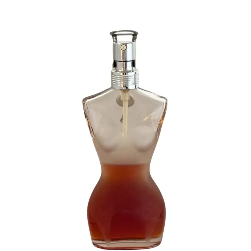 Vtg Jean Paul Gaultier Classique Perfume Eau De Toilette Spray 1.7 oz FRANCE 50% 1990’s
5-1/4” T  W/Push Guard  x 2”L