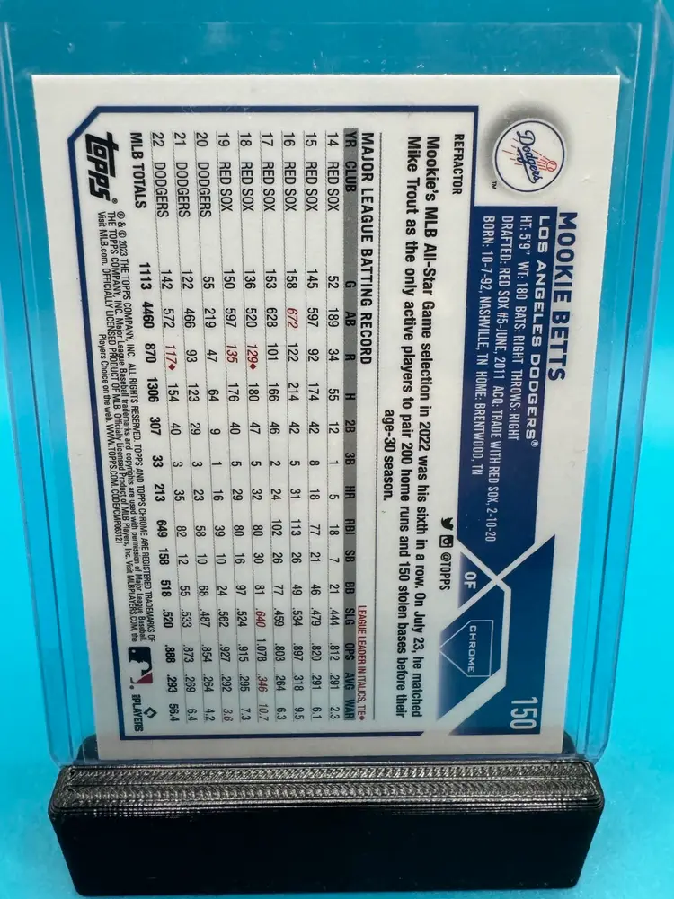 Mookie Betts Topps Chrome Refractor Los Angeles Dodgers