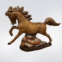 Ceramic Horse Glossy Glaze Figurine Hobbiest Hand Painted