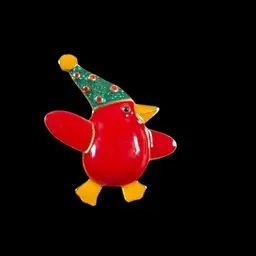 #24 - Vintage 1989 Red Bird Christmas Brooch