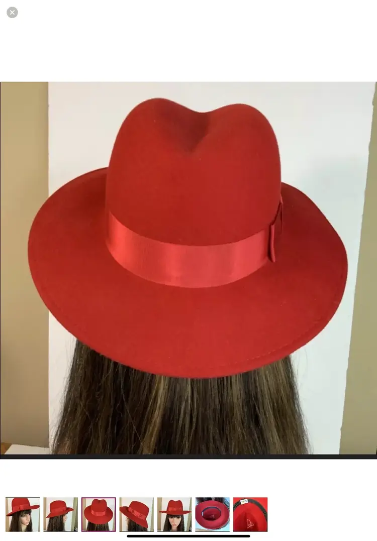 Vintage Hat Liz Claiborne Red #B3