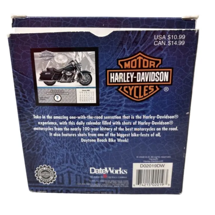 Harley Davidson Motorcycles 2002 Day At A Time Desk Calendar NOS