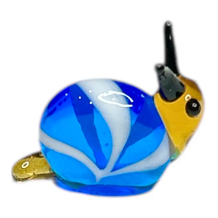 Mini Handblown Snail Art Glass Figurine And Christmas Stocking