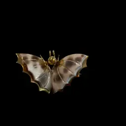 Vintage Goldtone 1960s Shell Wing Butterfly Brooch. Very Beautiful!!!