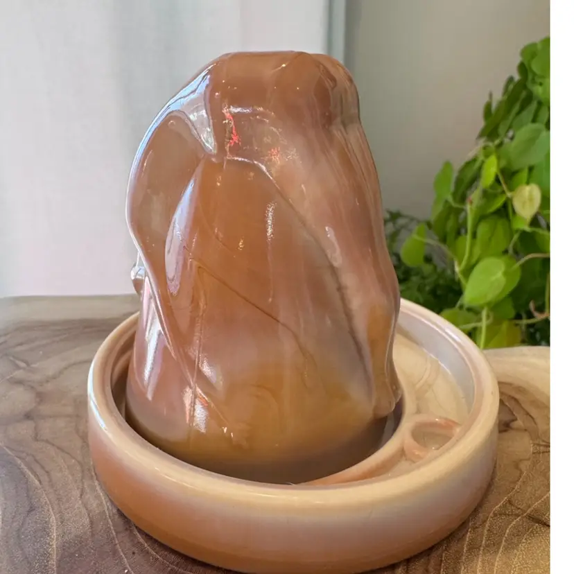 Caramel Slag Glass Bottoms Up