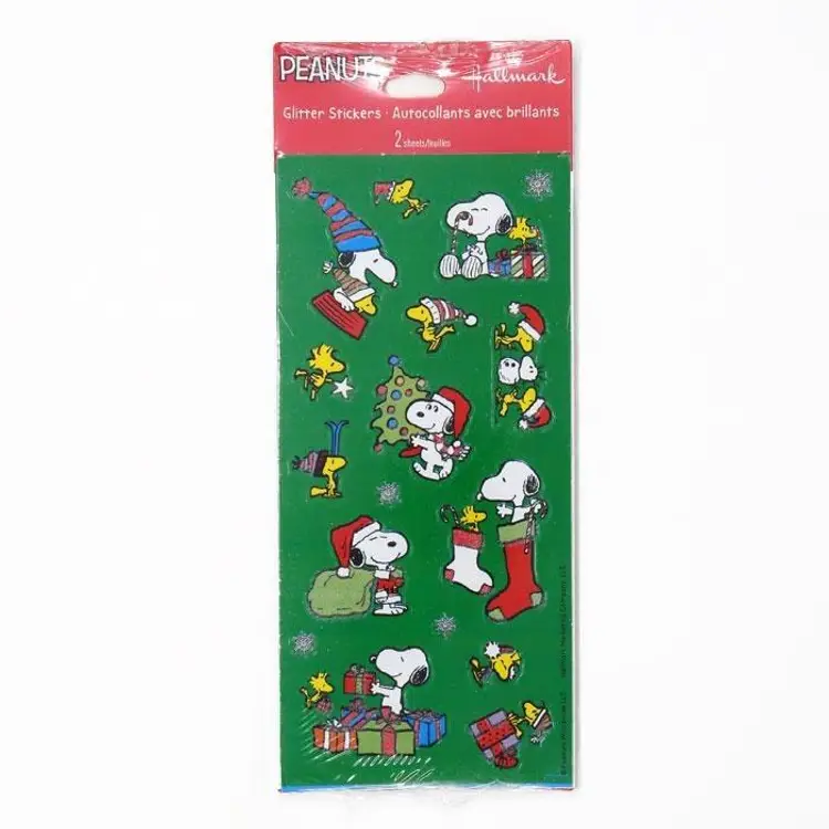 Peanuts Christmas Glitter Stickers - Hallmark