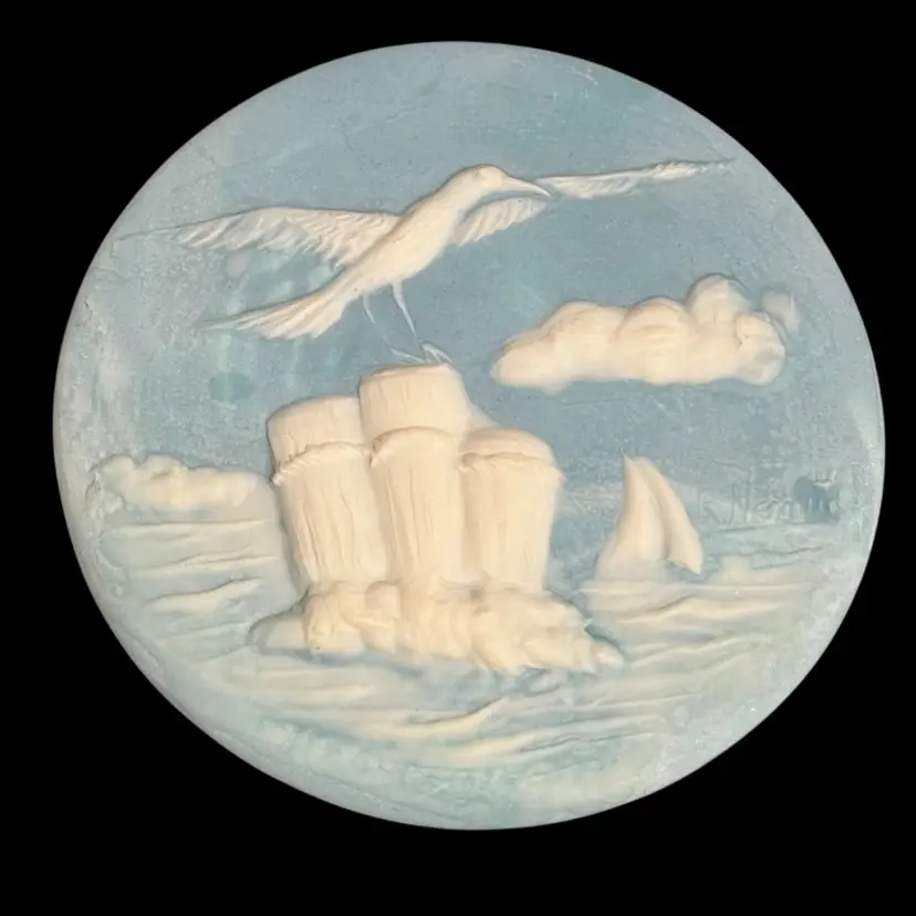 Robert Nemith - Incolay - Lid to Trinket Dish- Turned Wall Decor- Ready to Hang- 5.5”Diameter