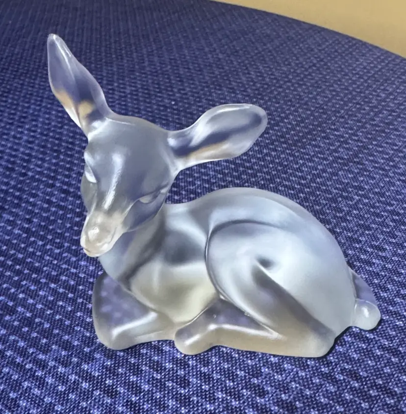 Fenton Clear Frosted Glass Deer Figurine