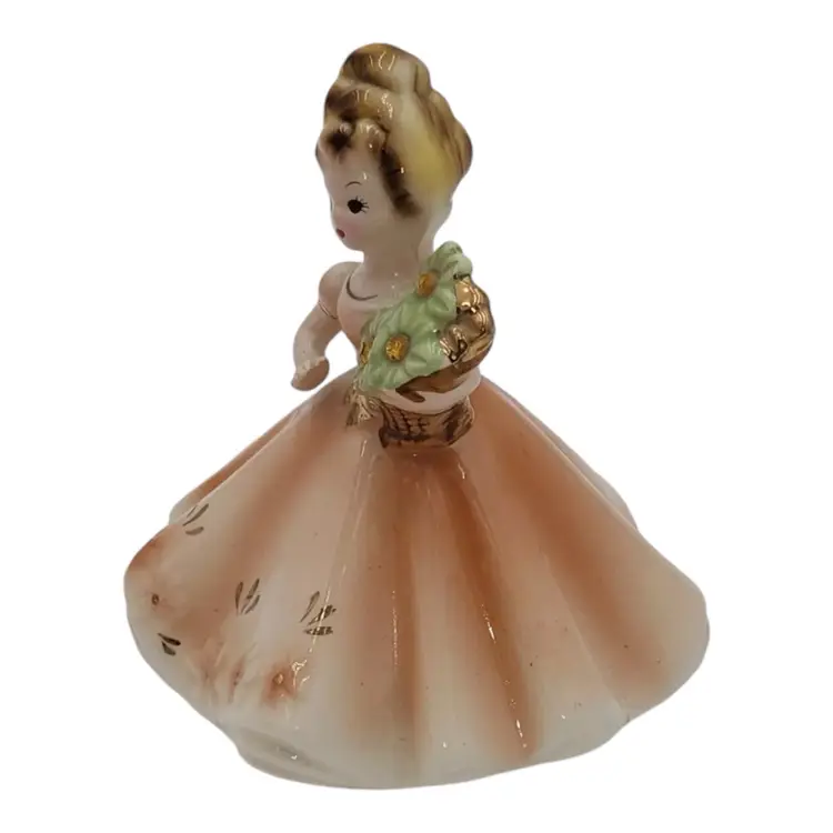 VINTAGE JOSEF ORIGINAL NOVEMBER BIRTHDAY GIRL FIGURINE TOPAZ