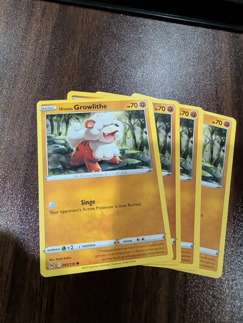 #01 Hisuian Growlithe custom 3d art card