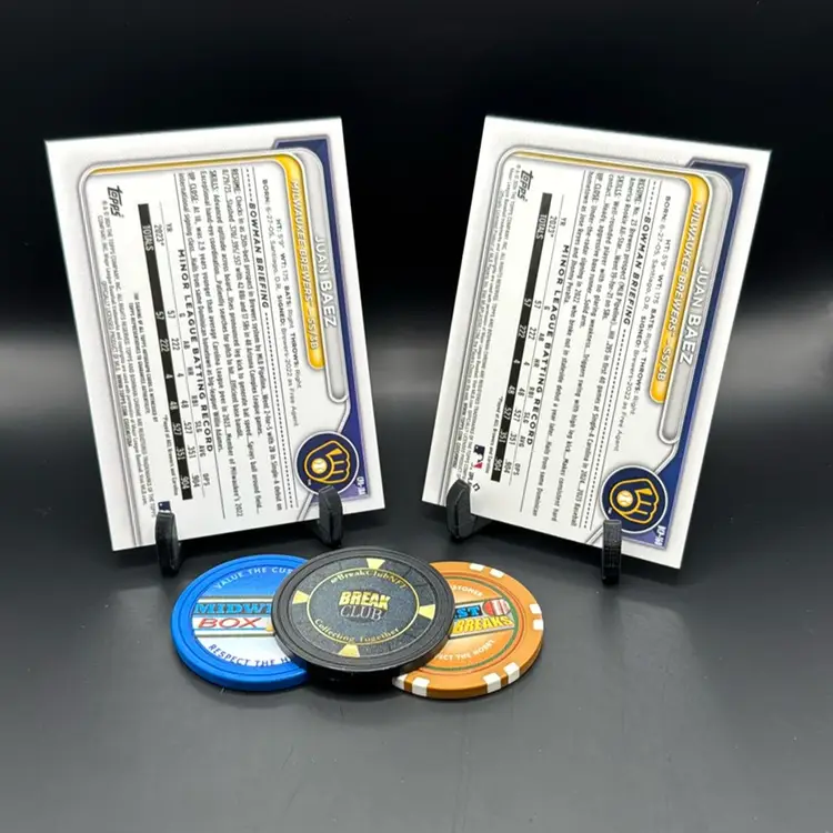 Juan Baez 1st Chrome Auto And Pink Fuchsia Shimmer 096/199 2024 Bowman Milwaukee Brewers