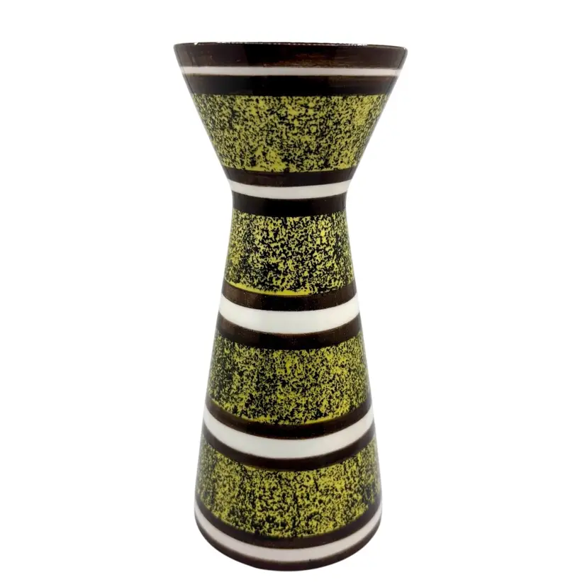 Japan Striped Lime Green MCM Vase 8”*