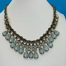 Moonstone Bib Necklace 18” + Extension