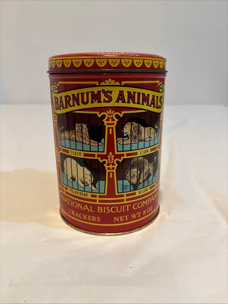 1979 Nabisco Barnum’s Animal Crackers 1914 Replica Cookie Empty Tin