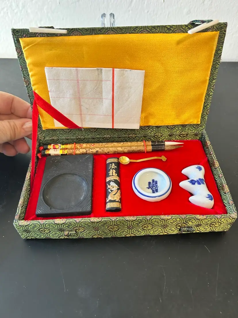 Vtg Chinese Calligraphy Set 4 Treasures Of The Small Study IOB