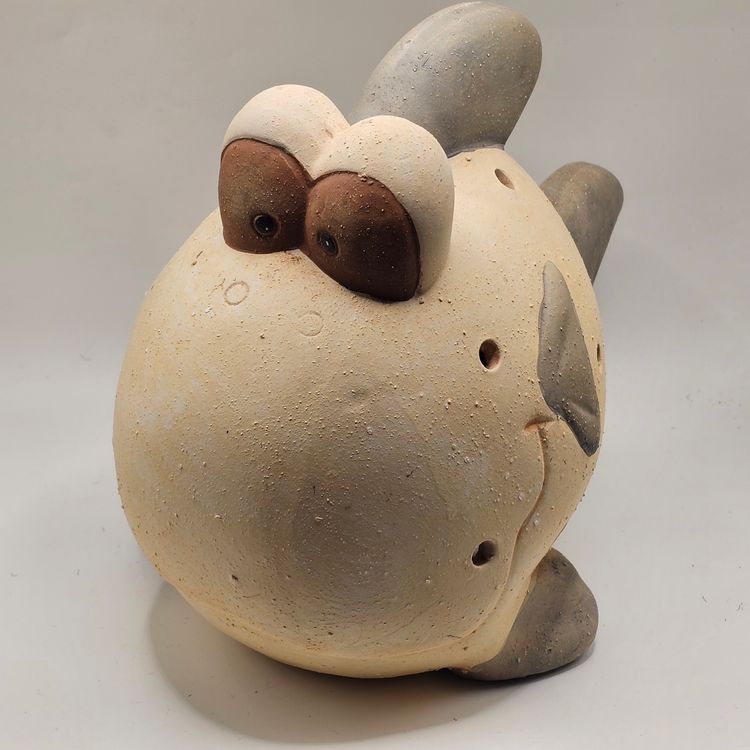Terra Cotta Fish candle holder studio Art Pottery weirdo