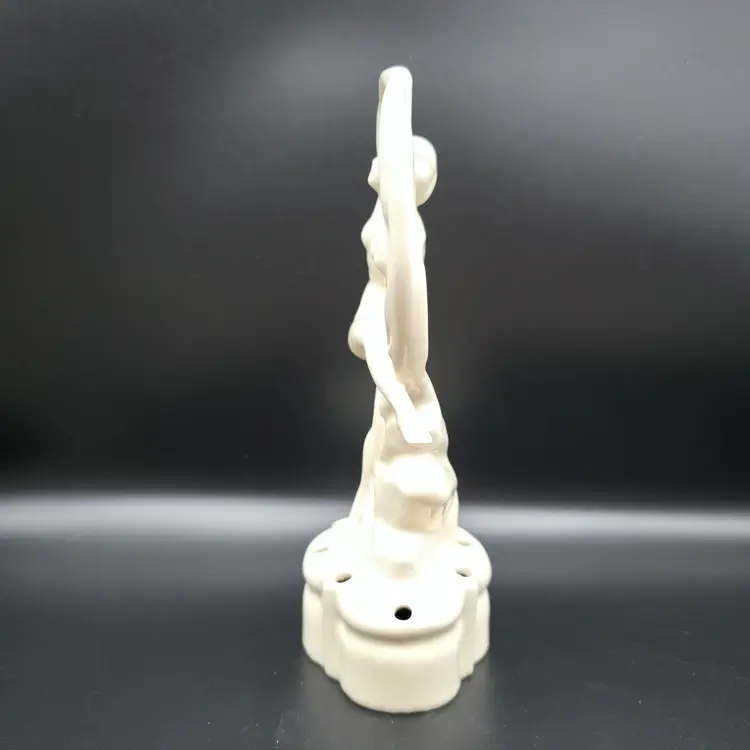 Art Deco Nude Woman Scarf Dancer Flower Frog Figurine