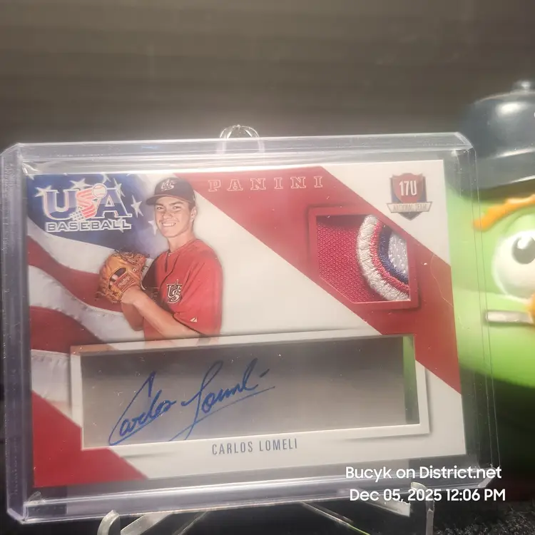 2015 Team USA Patch Auto - Carlos Lomeli Pittsburgh Pirates 34/49