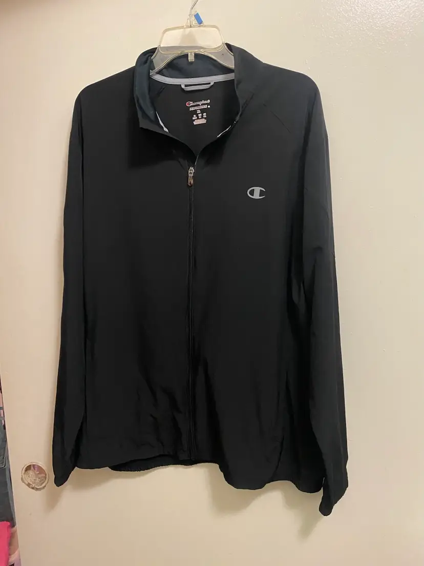 Champion Mens Black Performance Track Jacket XL Chest 44” Full Zip Athletic