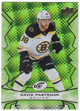 2022-23 Upper Deck Ice Green #85 David Pastrnak Boston Bruins Hockey Card