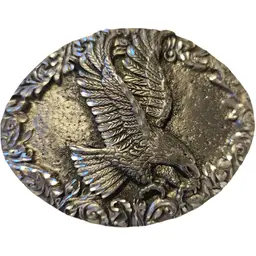 EGE 1993 Vintage Diamond Cut Pewter Eagle Belt Buckle Made in USA
