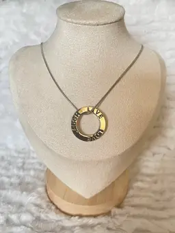 LIVE LOVE LAUGH Silvertone Pendant Necklace