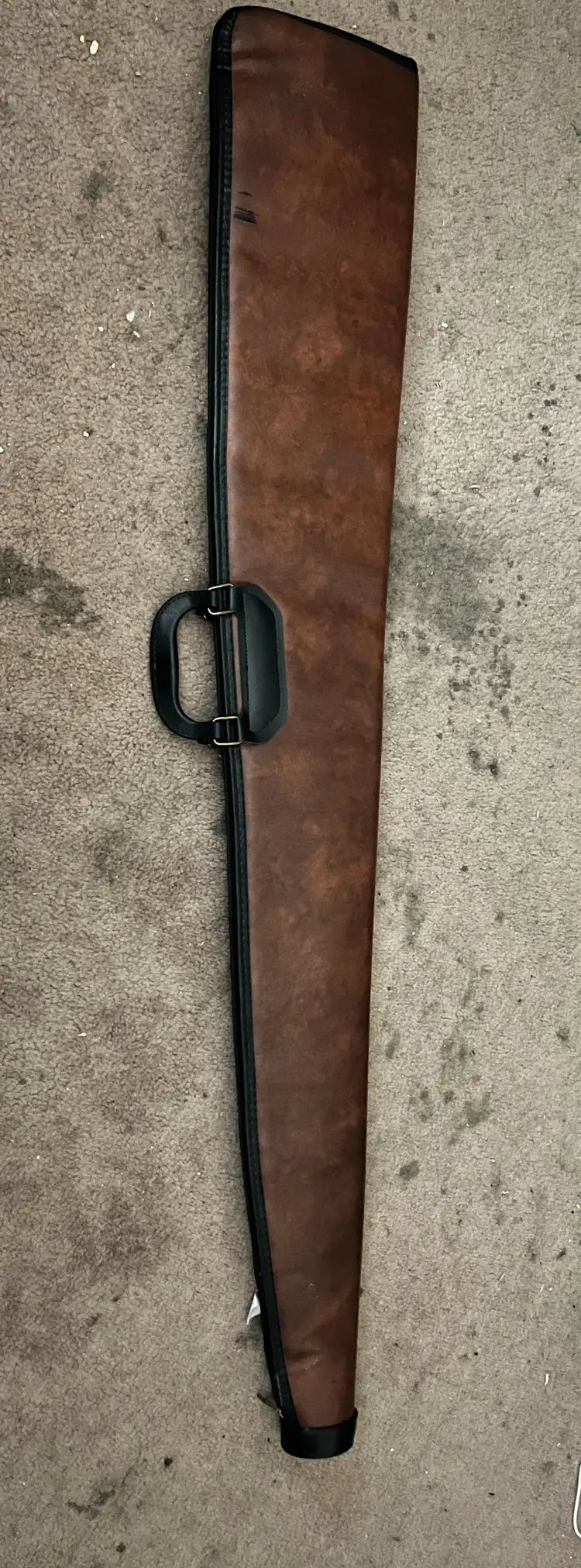 Long Gun Case Rifle Shotgun Bag Padded Soft Case Brown Leather Handle 48”