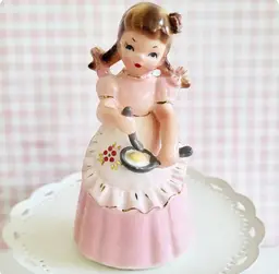 Vintage Nikoniko Japan Cooking Girl Figurine