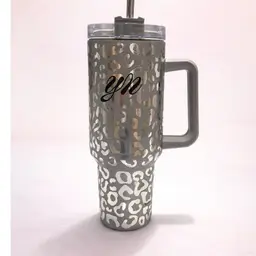 40oz Animal Print Tumbler Silver