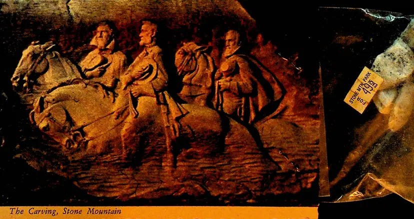 The Carving Stone Mountain Georgia Postcard with Stones