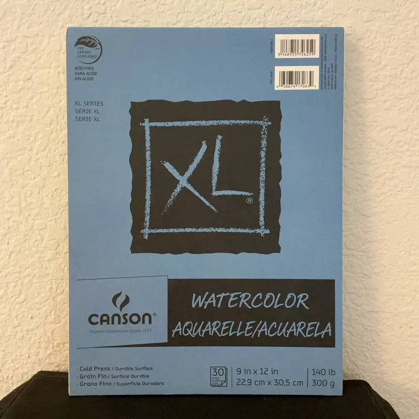 CFT Canson XL Series Watercolor Pad Acid Free 9 x 12" Cold Press Durable Surface