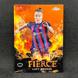 Lucy Bronze 2022/23 Topps Chrome Fierce Orange /25 Barcelona Soccer Card