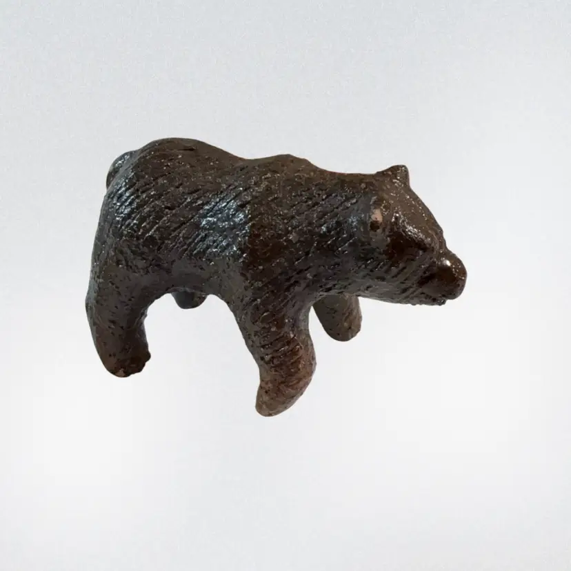 Primitive Looking Glass Bear 3.5” Long x 2” Tall